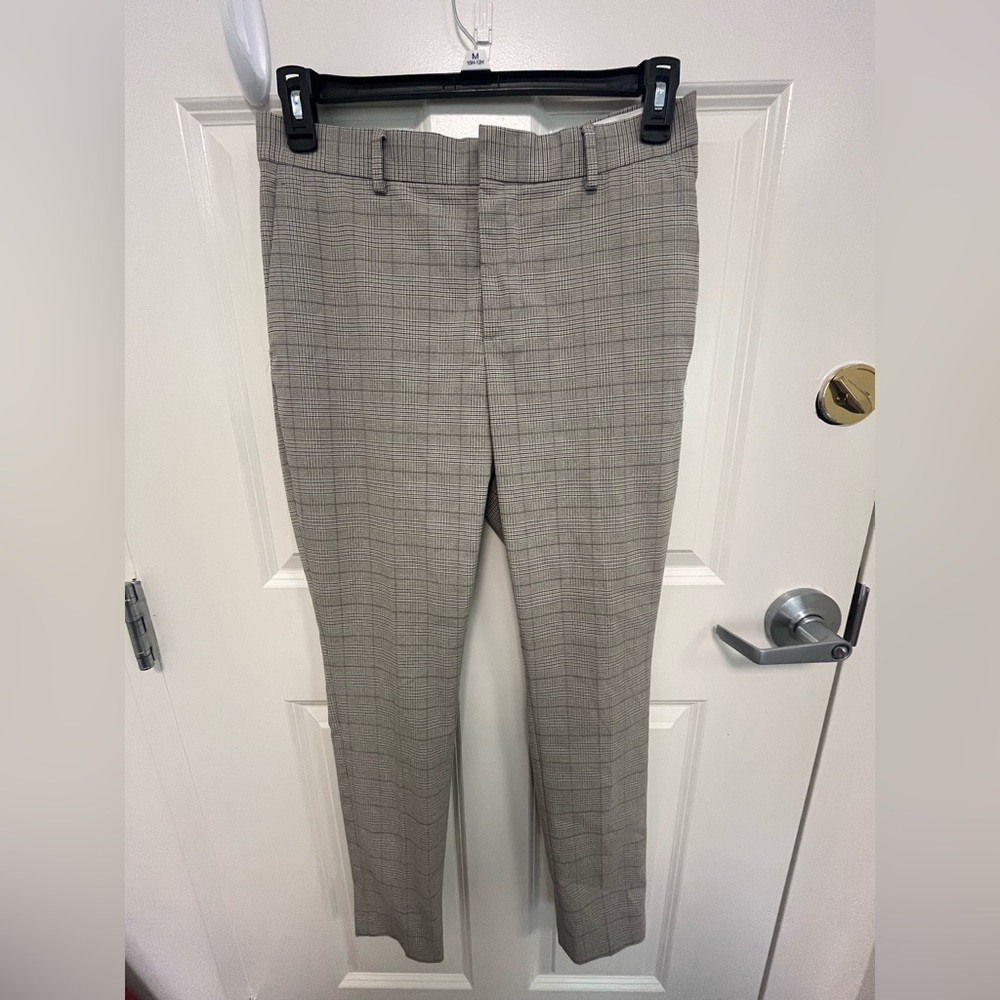 H&M  Skinny-fit dress pants | plaid/tan